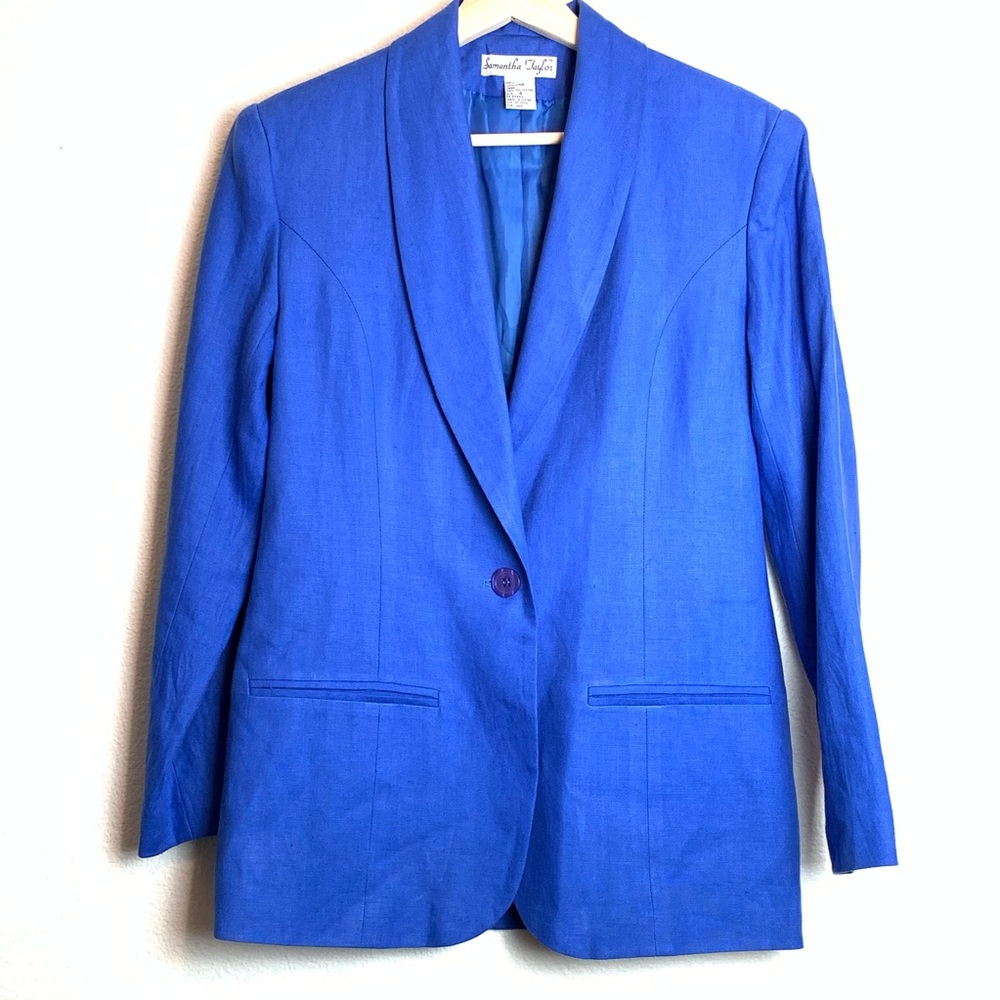 Samantha Taylor Cobalt Blue Linen Blazer